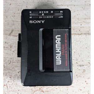 Sony Walkman FM/AM Cassette Player Radio WM-F2015 Black PARTS/REPAIR